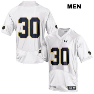 Notre Dame Fighting Irish Men's Jake Rittman #30 White Under Armour No Name Authentic Stitched College NCAA Football Jersey XPM3399PD